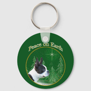 Boston Terrier Peace Nyckelring