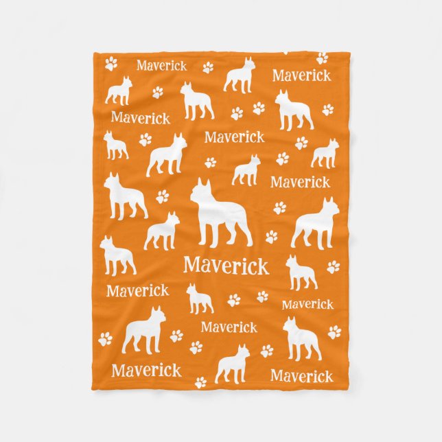 Boston Terrier Personlig Blanket Gift Fleecefilt (Framsidan)