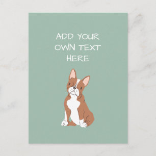 Boston Terrier Personlig Hund Namn vykort
