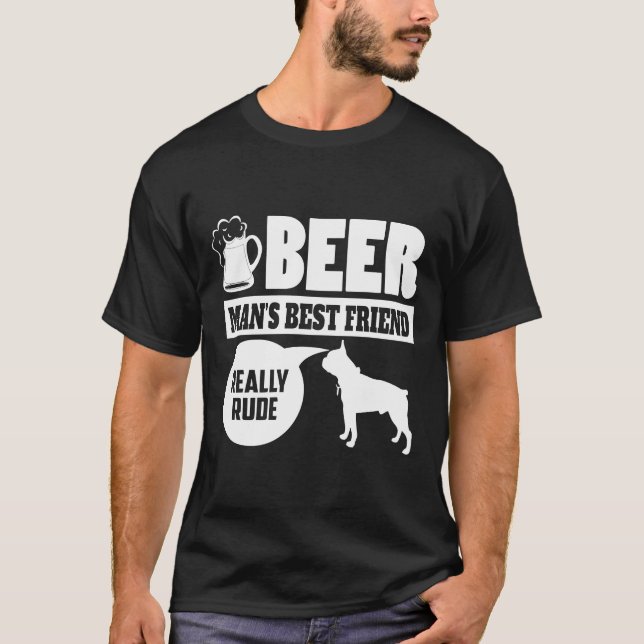 Boston Terrier Pet Hund Best Friend Citat T Shirt (Framsida)