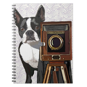 Boston Terrier Photographer 2 Anteckningsbok Med Spiral