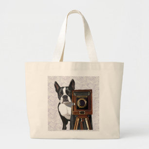 Boston Terrier Photographer 2 Jumbo Tygkasse