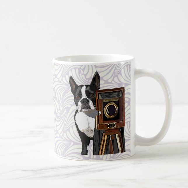 Boston Terrier Photographer 2 Kaffemugg (Höger)
