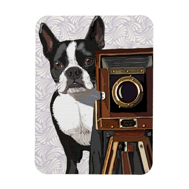 Boston Terrier Photographer 2 Magnet (Vertikal)