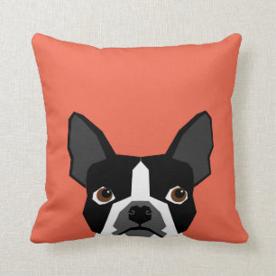 Boston Terrier Pillow Cute Funny Boston Terrier Kudde