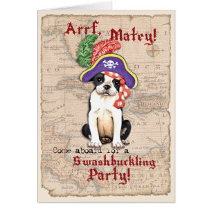 Boston Terrier Pirat-inbjudan OBS Kort