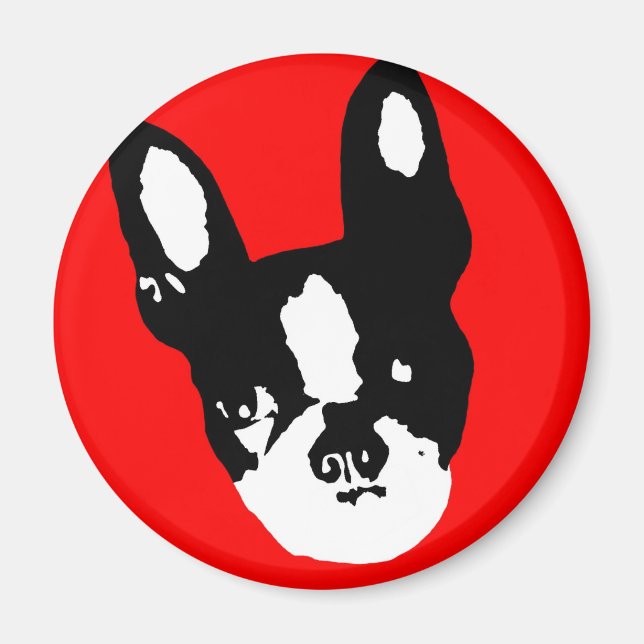 Boston Terrier Pop Art Magnet (Framsidan)