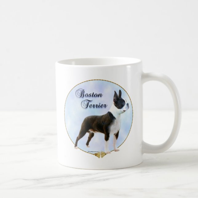 Boston Terrier Porträtt Kaffemugg (Höger)
