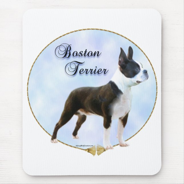 Boston Terrier Porträtt Musmatta (Framsidan)
