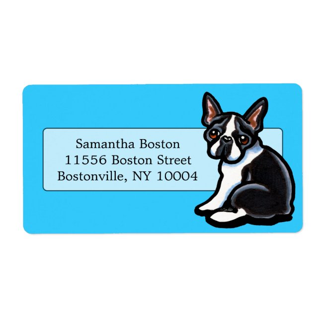 Boston Terrier Profile Studio Blue Fraktsedel (Framsidan)