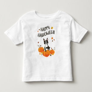 Boston Terrier Pumpkin Höst löv Halloween Shirt Tröja