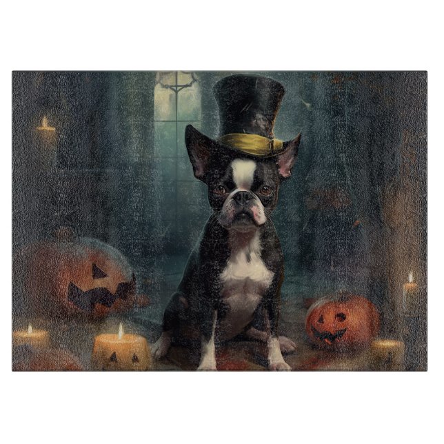 Boston Terrier Pumpkins Halloween Scary (Framsidan)