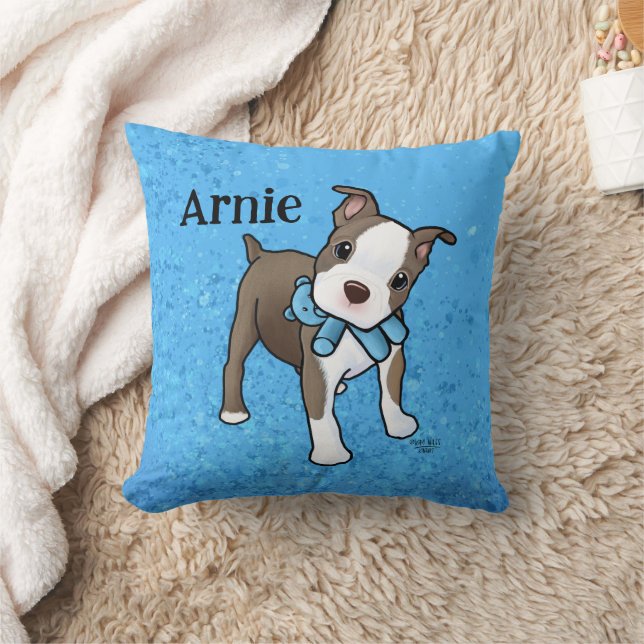 Boston Terrier Puppy Dekorativ kudde (Filt)