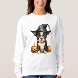 Boston Terrier Puppy Halloween Sweatshirt T Shirt