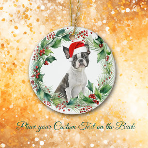 Boston Terrier Puppy Holly God jul Julgransprydnad Keramik