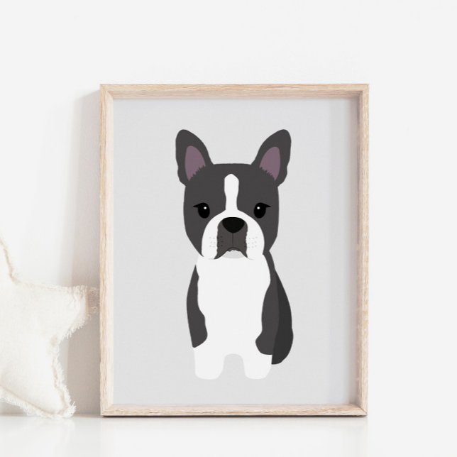 Boston Terrier Puppy Nursery & Kids Room Poster (Skapare uppladdad)