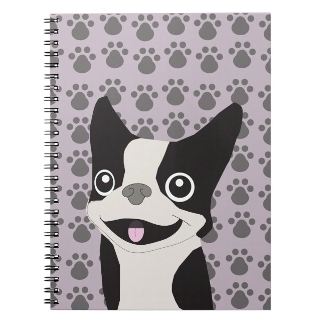 Boston Terrier, Purple lavender Anteckningsbok (Framsidan)