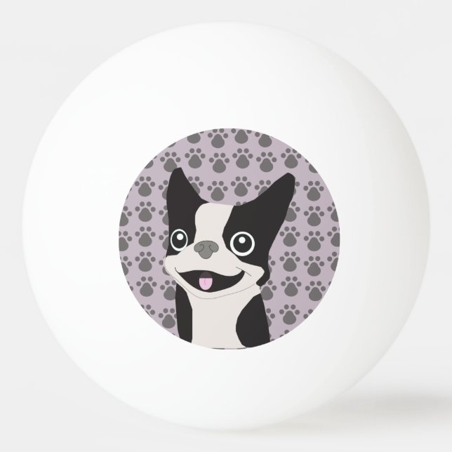 Boston Terrier, Purple lavender Pingisboll (Framsidan)