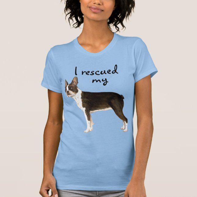 Boston Terrier Rädding T-Shirt (Framsida)