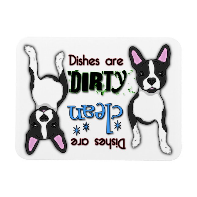 Boston Terrier Rectangle Dishwasher Magnet (Horisontell)