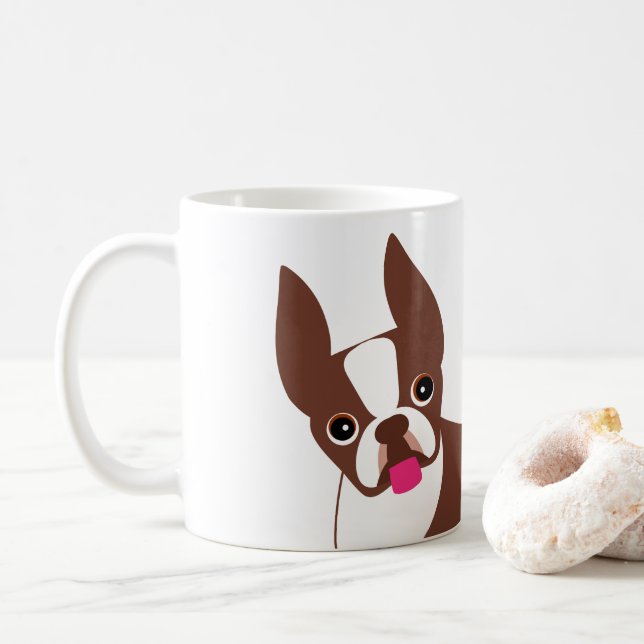 Boston Terrier Red Brown och White Kaffemugg (Med munk)