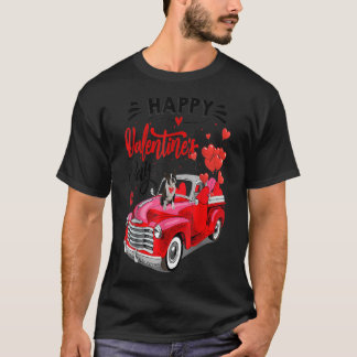 Boston Terrier Red Lastbil Valentines day Rolig hu T Shirt