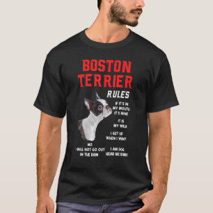 Boston Terrier Regler Roligt Hundägare Pet I M Hun T Shirt
