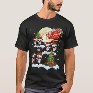 Boston Terrier Reindeer jul Santa Riding Hund T Shirt