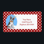 Boston Terrier Reindeer Labels Fraktsedel<br><div class="desc">Boston Terrier är klädd i en uppsättning renborrmaskiner,  en röd hylsa med jingle klockor - säkert en favorit för all denna julhelg.</div>