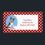 Boston Terrier Reindeer Labels Fraktsedel<br><div class="desc">Boston Terrier är klädd i en uppsättning renborrmaskiner,  en röd hylsa med jingle klockor - säkert en favorit för all denna julhelg.</div>