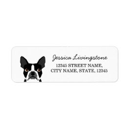 Boston Terrier Returetiketter - söt boston Returadress Etikett