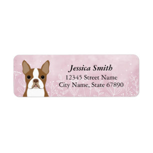 Boston Terrier Returetiketters Returadress Etikett