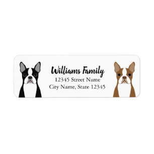 Boston Terrier Returetiketters Returadress Etikett