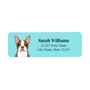 Boston Terrier Returetiketters Returadress Etikett