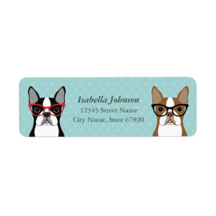 Boston Terrier Returetiketters Returadress Etikett