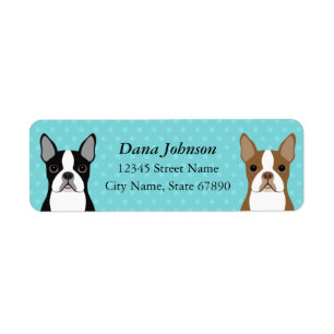 Boston Terrier Returetiketters Returadress Etikett
