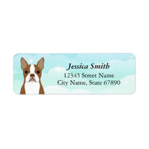 Boston Terrier Returetiketters Returadress Etikett