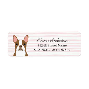 Boston Terrier Returetiketters Returadress Etikett