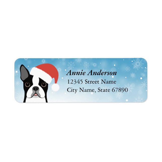 Boston Terrier Returetiketters Returadress Etikett (Framsidan)