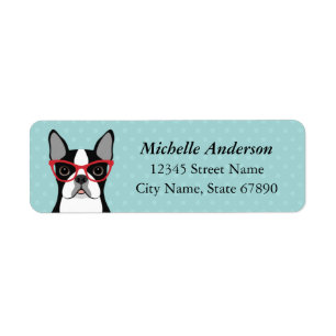Boston Terrier Returetiketters Returadress Etikett