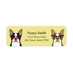 Boston Terrier Returetiketters Returadress Etikett