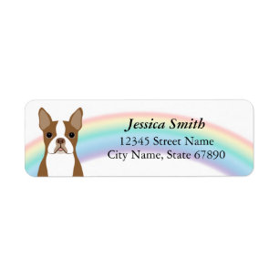 Boston Terrier Returetiketters Returadress Etikett