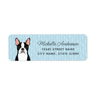 Boston Terrier Returetiketters Returadress Etikett