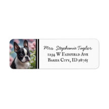 Boston Terrier Return Address Label