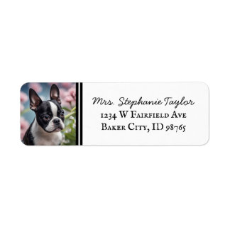 Boston Terrier Return Address Label Returadress Etikett