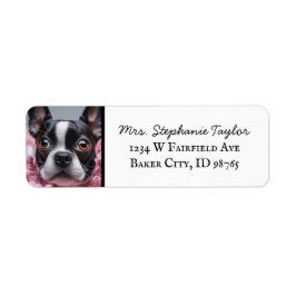 Boston Terrier Return Address Label Returadress Etikett