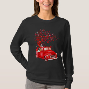 Boston Terrier Riding Red Lastbil Valentine Butter T Shirt