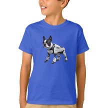 Boston Terrier Robot Barn T-Shirt