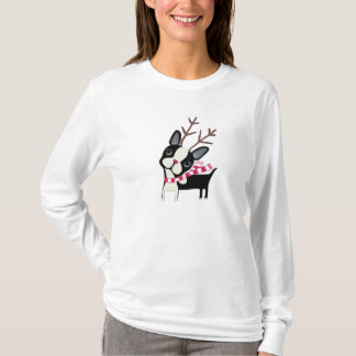 Boston Terrier Rudolph den renFlowy skjortan Tee Shirt