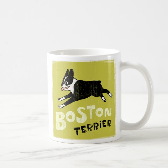 Boston Terrier Running | Coola Pet Hund älskare Kaffemugg (Höger)